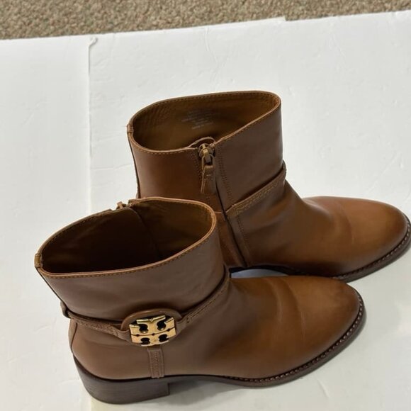 Tory Burch Miller Boots Gold Logo Size 7 - Picture 1 of 4
